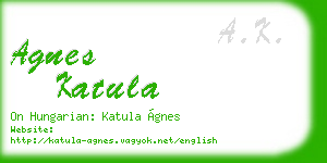 agnes katula business card